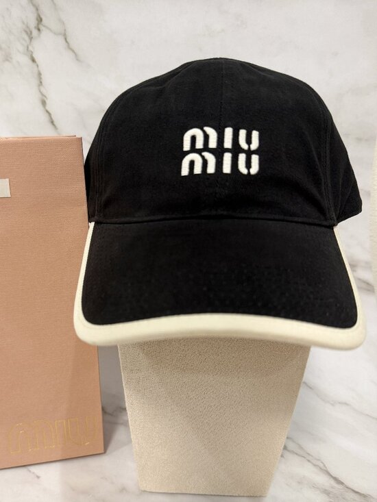 MIU MIU Drill Baseball Cap Black Brand New with Original Bag main image 11